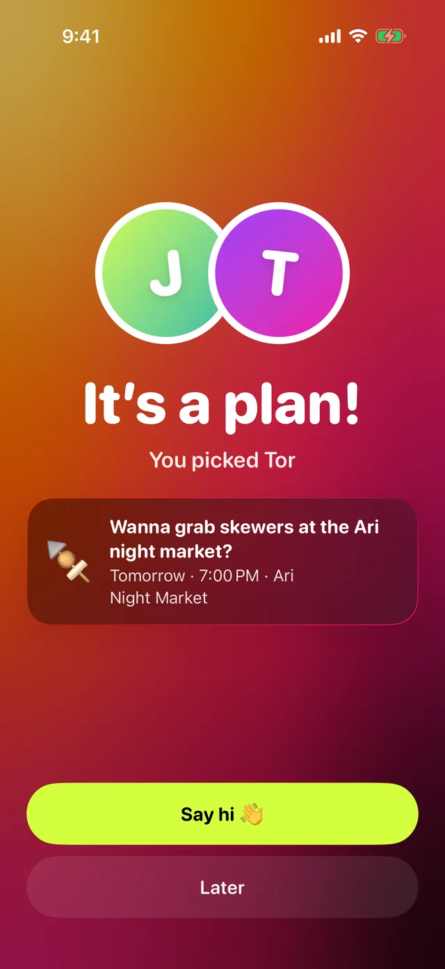“It’s a plan!”: the host picked one person